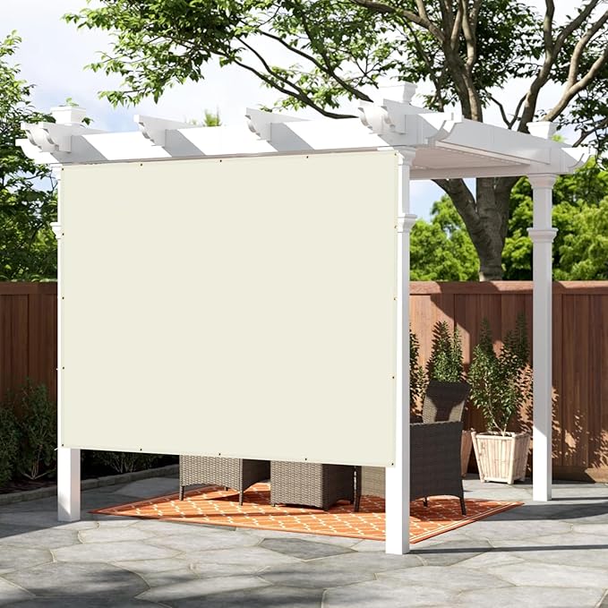 SUNNY GUARD Shade Cloth Custom Size 10x15 FT Sun Shade Screen Fabric Shade Cover Tarp with Grommets for Pergola Backyard Garden, Butter Cream(We Customized)