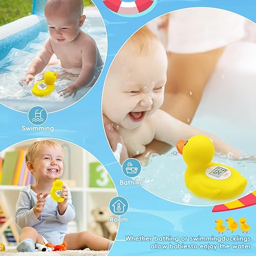 B&H Duck Baby Bath Thermometer, Digtal Tub Thermometer for Accurately Measuring Baby's Water Temperature, BPA Free, Toddlers Safety Floating Toy