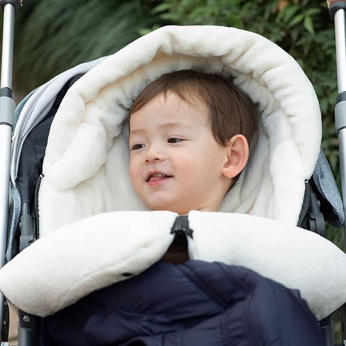 Universal Stroller Footmuff with Adjustable Zips, Soft Hood, Waterproof Warm Baby Stroller Bunting Bag