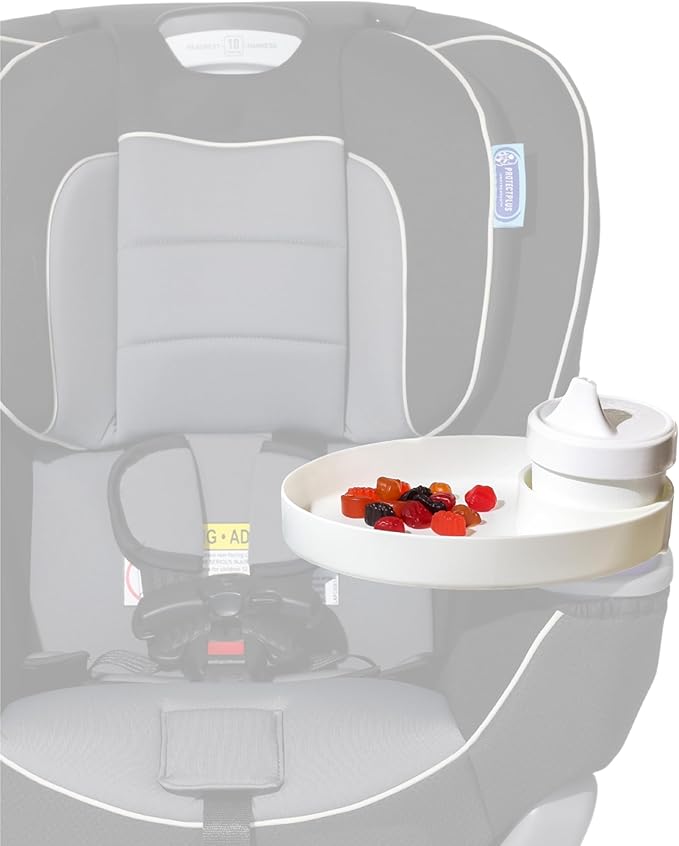 Travel Tray Oval USA Made Extend Your Current Cup Holder to Hold Your Cup Plus A Tray for Snacks, Toys and Accessories. Use in a Car Seat, Booster, Stroller, Golf Cart, Outdoor Chair, Glow