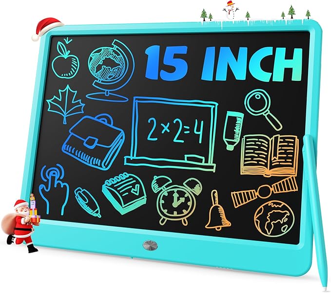TEKFUN LCD Writing Tablet for Kids, Teen Girl Boy Gifts Ideas, Educational Toys for Boys 8 7 6 5 4 3 Year Old, Drawing Board for Kids Adults (15in Blue)