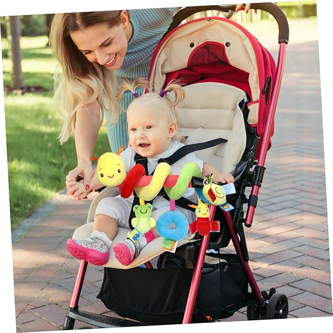 Car Seat Toys, Toys for Car Seat Crib Mobile Bed Around Rattle Bell Cartoon Insect Stroller Hanging Stuffed Wrap Spiral Safety Plush Toys for Crib Bed Stroller Car Seat Bar