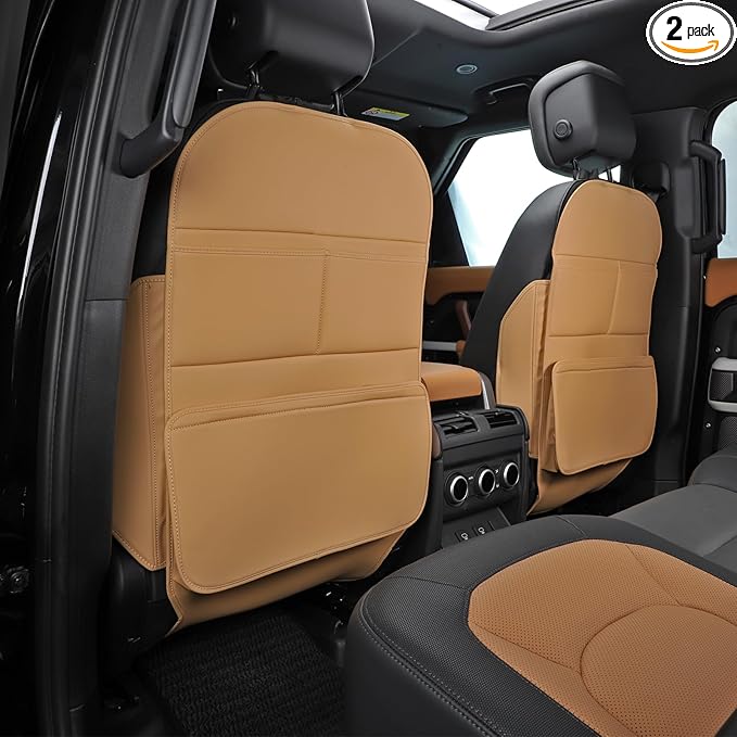 TAIKOO Seat Back Protector,Preventing the Impact of Children Stepping on the Seat Backrest,Beautiful appearance and easy to clean,black (Brown-2 psc)