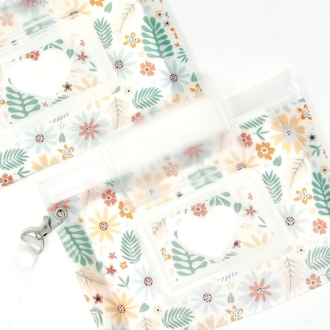 Baby Wipes Dispenser Portable & Refillable Wet Wipe Pouch Pack of 2 Reusable Wipes Holder and Wipe Container, Baby Essential, Makeup Wipe Travel Case - Regular Size, Floral Love