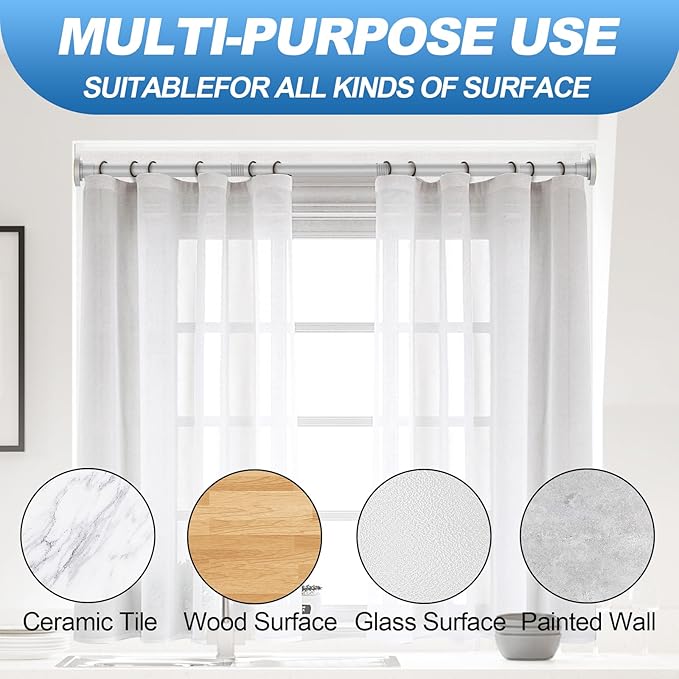 CorkLatta Silver Shower Curtain Rod 31 to 92 Inch,1 Inch Diameter Adjustable Spring Tension Stainless Steel Telescoping Rod,Easy Install,No Rust