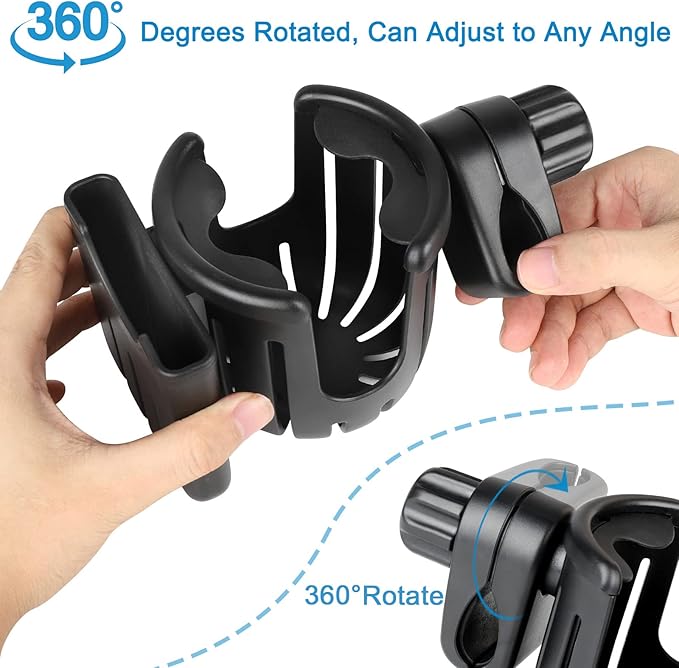 Accmor Stroller Cup Holder with Phone Holder, Universal Cup Holder, 2-in-1 Cup Phone Holder for Stroller, Bike, Walker, Wheelchair