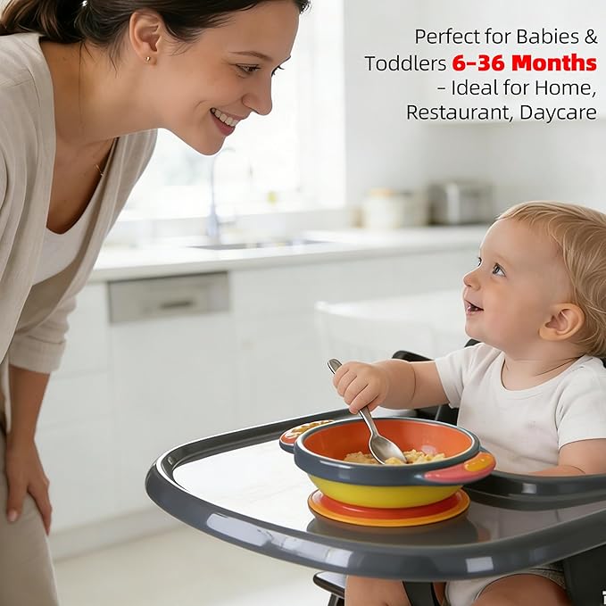 Baby High Chair Tray Compatible with Stokke Tripp Trapp V2+, Replacement Tray for Stokke High Chair, Smooth Surface & Strong Suction, BPA-Free & Dishwasher Safe, Toddlers 6–36 Months - Grey