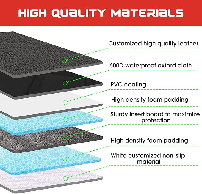Car Seat Protector with Thick Padding + XL Large Car Seat Cover for Child Car seat, Eco Friendly Waterproof & Durable Fabric + 2 Storage Pockets Protect Fabric or Leather Seats 2Pack (Brown)