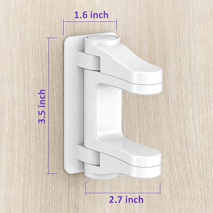Door Handle Baby Proof, 2 Pack Door Lever Lock Child Proof No Drilling, Strong 3M Adhesive Child Safety Locks for Doors Cabinet Simple Install and No Tools Needed, White