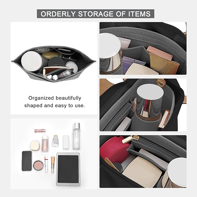 Felt Purse Organizer Insert for Longchamp Le Pliage M Handbag Insert (Medium,Gary)