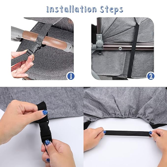 Pram Sunshade Sun Cover, Sun Shade Stroller for Baby, Universal Waterproof Stroller Sunshade Cover Anti-UV with Viewing Window for Stroller(Grey)