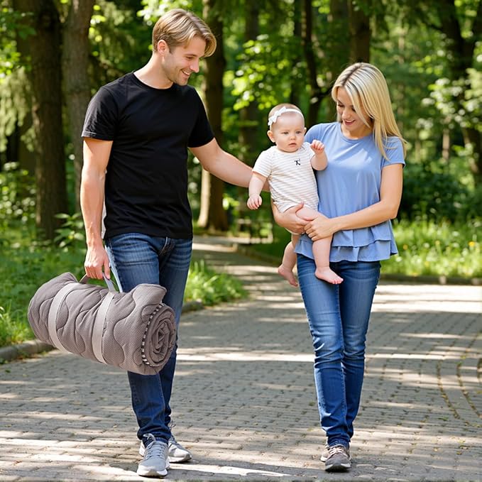 Momcozy Baby Play Mat for Floor, 50x50 Thickened Playpen Mat, Playmate for Baby Tummy Time, Waterproof & Non-Slip, Foldable Outdoor Mat with Carrying Handle, Leopard