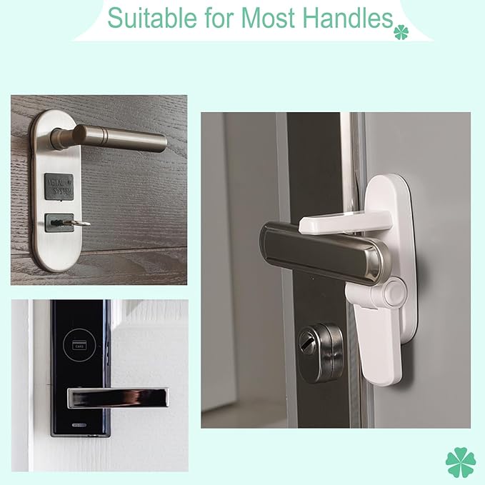 Door Lever Lock 1 Pack, No Drilling or Tools Needed for Installation, ABS Material Door Handle Baby Proof with Strong 3M Adhesive, Prevents Toddlers from Opening Doors