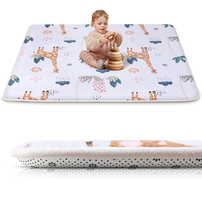 Baby Play Mat for Floor,1.2" Thick 50x50 Playpen Mat,Safe Padding Tummy Time Mats for Babies and Infants Toddlers,Cushioning Foam Mats for Kids Crawling,Non-Slip Baby Playmat,Yoga,Tatami,Nursery Rug