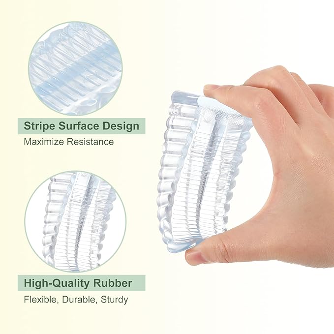 uxcell 4 Pcs Door Stoppers for Bottom of Door, 28mm/1.10 Inch Door Stops, Rubber Door Stopper Wedge Anti Slip, Window Stopper Door Stackable, Clear (Pack of 2)