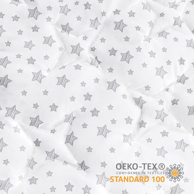 Hexagon Playpen Mat Compatible with POP 'N GO Baby Playpen, 59 Inch Hexagon Playpen Mattress Pad, Non Slip and Padded Play Mat White with Star Print