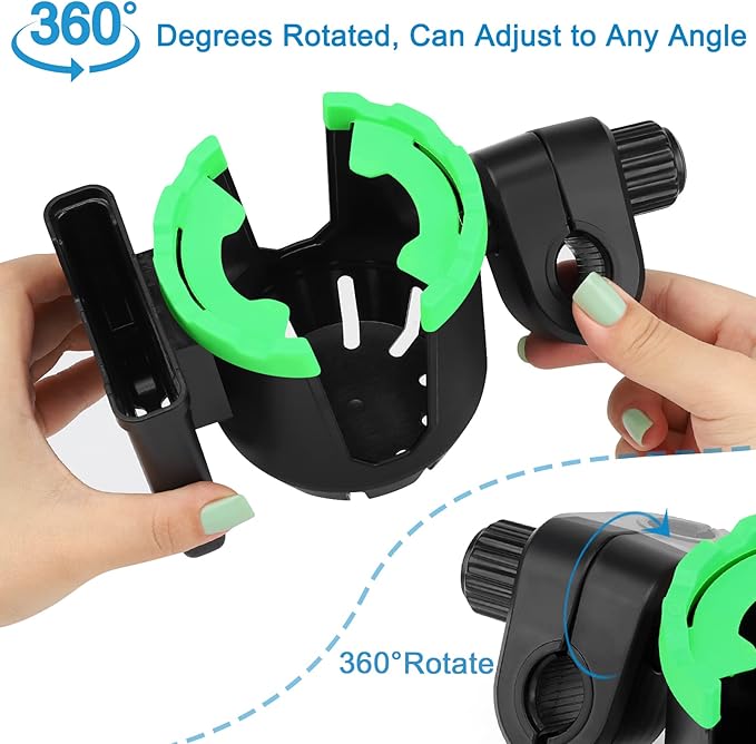 Accmor Stroller Cup Holder with Phone Holder, Universal Cup Holder, 2-in-1 Cup Phone Holder for Stroller, Bike, Walker, Wheelchair
