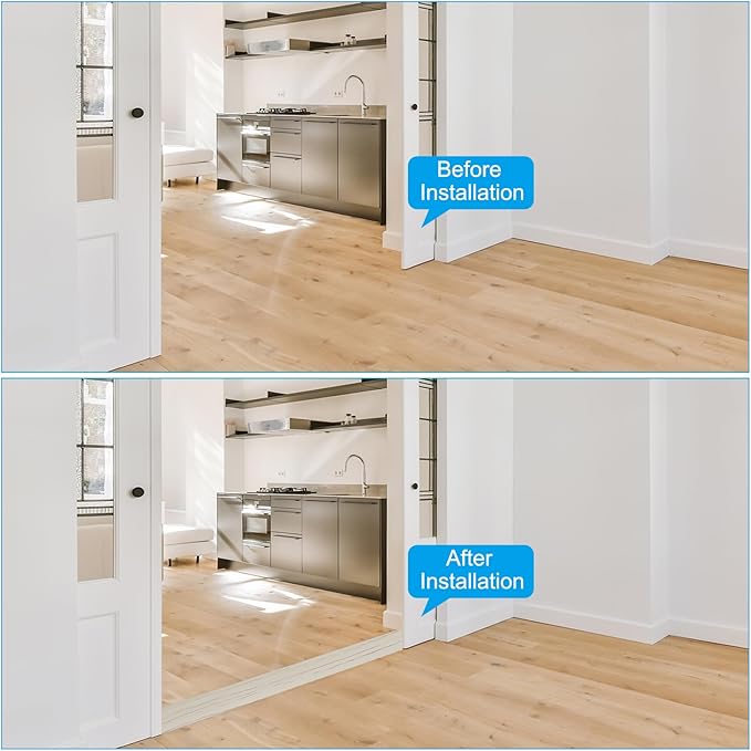 PATIKIL Vinyl Laminate Floor Transition Strip, Khaki Wood Grain, 3 in x 3 Ft, Flat Divider for Floor Gaps, Doorways, Carpet, Tiles