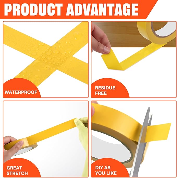 Frienda Floor Vinyl Tape 1/2inch Floor Marking Court Tape Outdoor Playing Field Marking Equipment for Social Distancing Gyms, Athletics, Equipment
