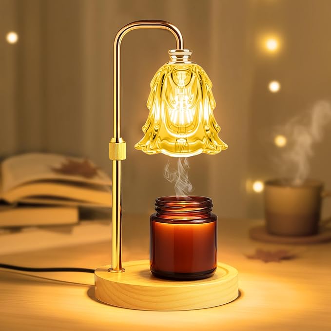 Candle Warmer Lamp with Timer and Dimmer, Electric Wax Warmers for Scented Candles with 5 Brightness Settings, Anti-Glare Lamp with Adjustable Height, Home Decor, Gift for Christmas, Birthday