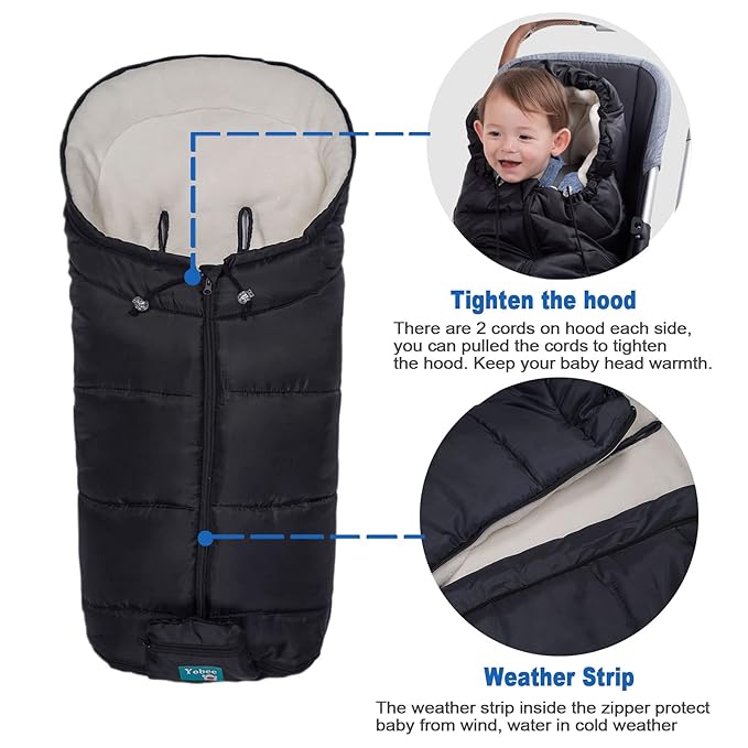 Yobee Toddler Warm Stroller Bunting Bag, Winter Waterproof Windproof Stroller Blanket, Protact Baby from Cold Weather Footmuff for Stroller