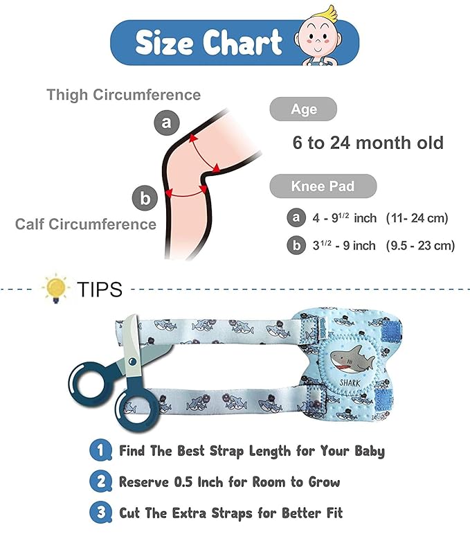 (2nd Gen.) Baby Knee Pads for Crawling (2 Pairs), CPSIA Certified - Comfortable Knee Protector for Toddler, Infant, Girl, Boy, Crawler - Rodilleras para Bebe