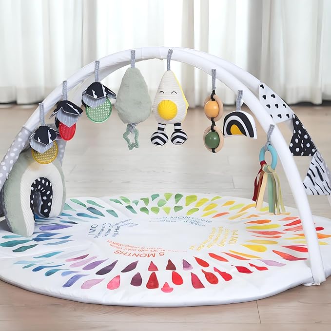 LADIDA Baby Gym Play Mat, Tummy Time Mat & Activity Gym, Infant Play Mat for Sensory Exploration and Motor Skill Development