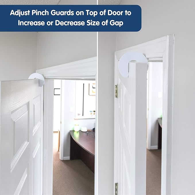 Wittle Baby Proofing Door Stopper - 4pk, Soft EVA Foam Finger Pinch Guard, Prevents Injuries, Slamming Doors, Child or Pet from Getting Locked in Room, White