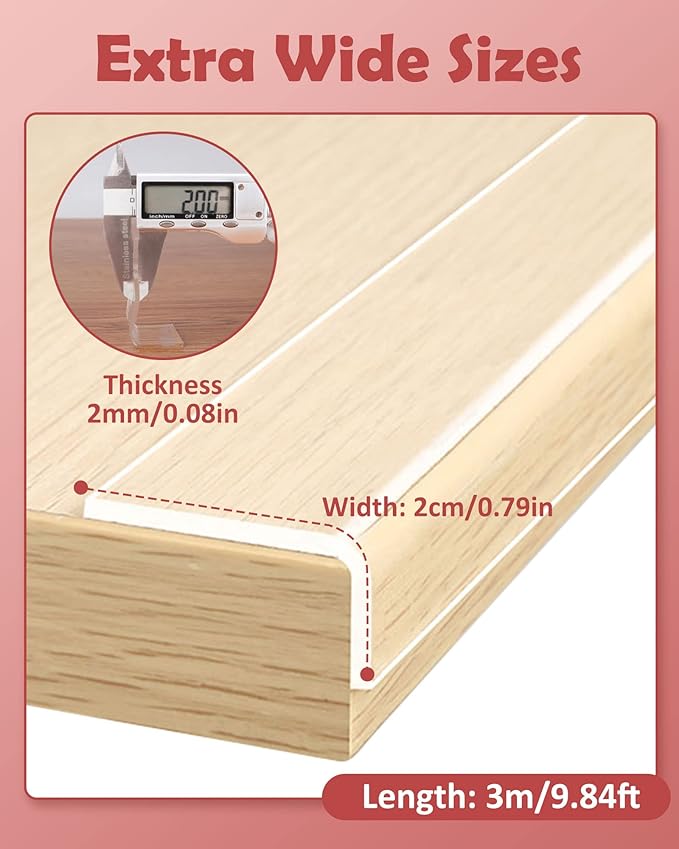 Corner Protectors Baby Proofing, Clear Edge Protector Strip 9.84ft(3M), Soft Corner Protectors for Kids, Baby Child Safety Tables Corner Guards for Furniture Against Sharp Corners for Cabinets, Tables