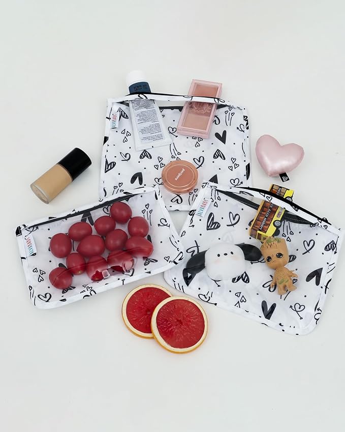 ALVA Diaper Bag Pouches | 3pcs Mess-Proof Travel Toiletry | TSA Approved Toiletry Bag | Cosmetic Makeup Bag Diaper Organizer for Baby and Mom Essentials