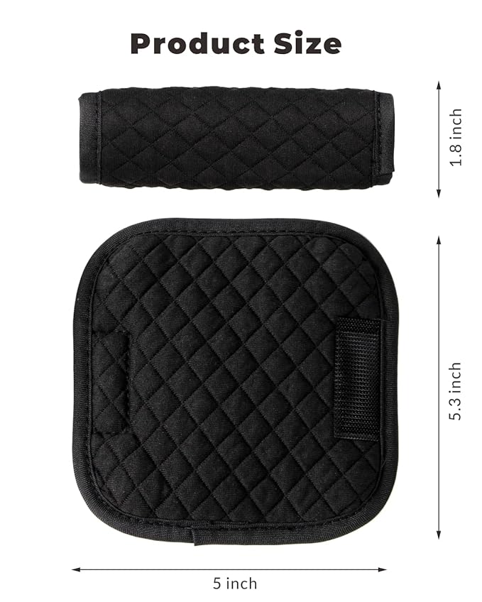 Car Seat Belt Pads 2 Pack for Baby Kids, Soft Reversible Car Seat Shoulder Strap Cover Pads, Seat Neck Strap Covers for Stroller, Carrier, Pushchair - Black