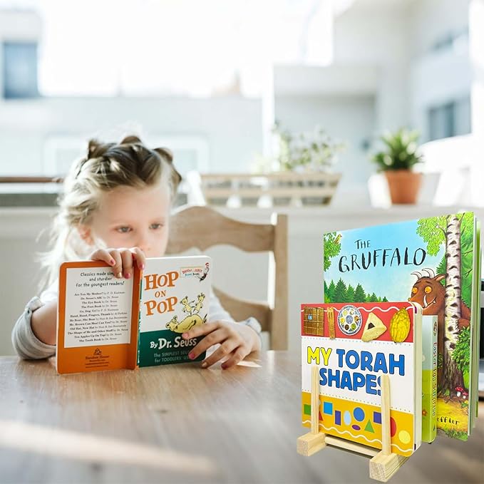 Bailitoy 2 Pcs Wooden Kids Bookshelf,Toddler Book Display Shelves Children Book Rack Suitable Kids Rooms, Nursery & Classroom,Mini Bookshelf, Desktop Shelf
