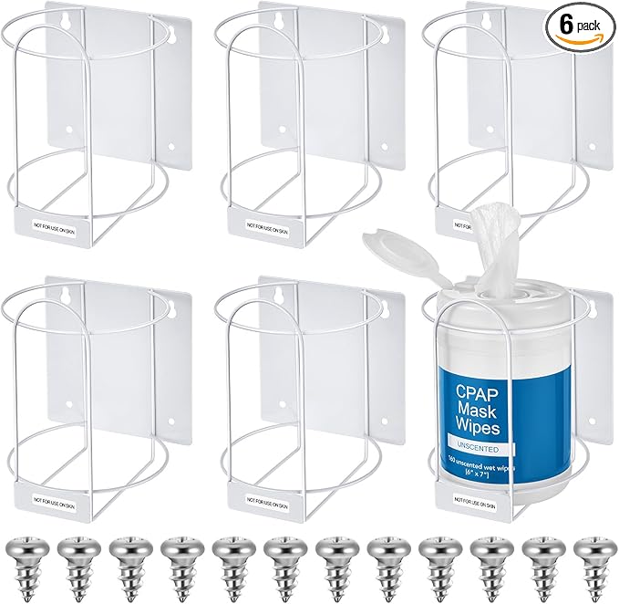 Tandefio 6 Pcs Wipes Holders Wall Brackets, Cleaning Wipes and Diapers Container Organizer Dispenser for Hospital, Kitchen, Bathroom, Offices, Home and Public Restrooms