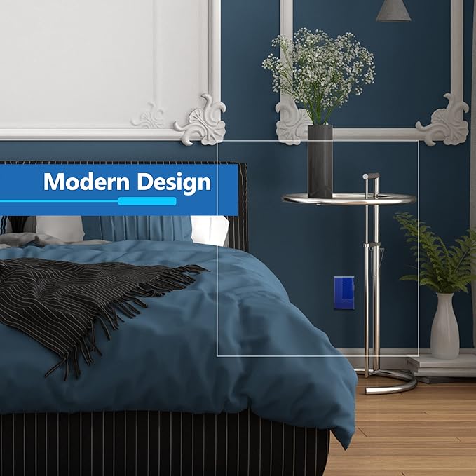 LIDER Reflective Acrylic Blank Device Wall Plate, Mirrored Cover Plate, Plexiglass Wall Plate, Acrylic Glass, Oversized 1-Gang 5.25" x 3.44", LWP-01O-ABL, Blue