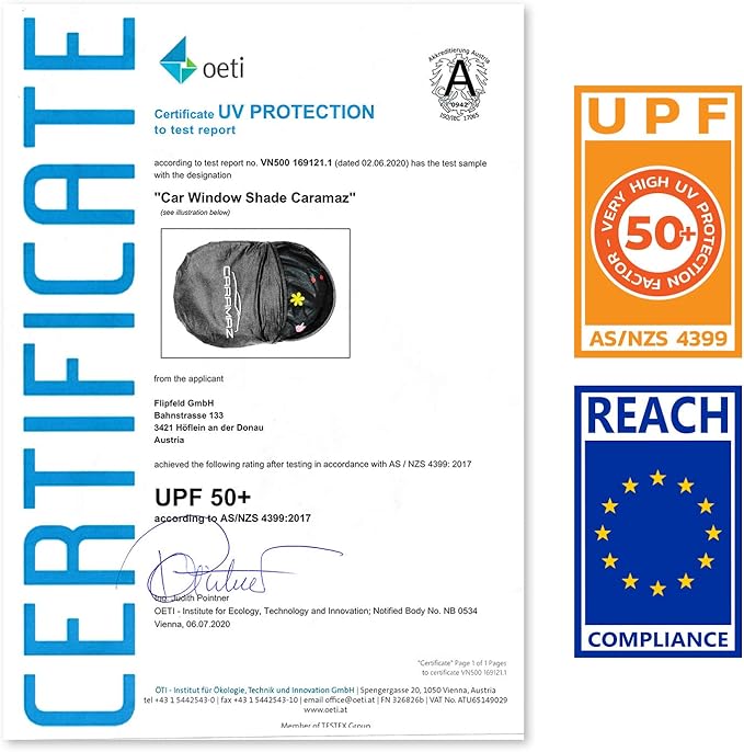 Car Window Shade for Baby with Certified UV-Protection 2 Pack - 20"x12"