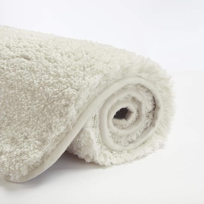 Suchtale Large Bathroom Rug - Extra Soft and Absorbent Shaggy Microfiber Bath Mat - Machine Washable Non Slip Mat - Rubber Back (24 x 60 Ivory)