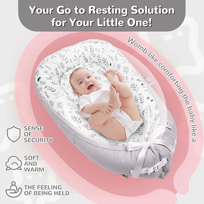 EAQ Baby Lounger, Infant Lounger for Newborn,Portable Baby Nest Cover Breathable & Soft, Newborn Essentials
