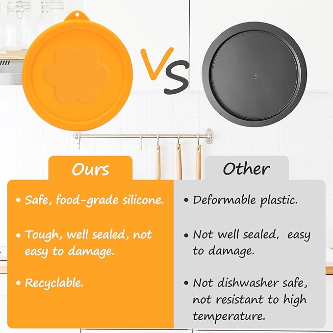LUVCOSY 1 Cup Silicone Replacement Lids Storage Cover for Pyrex 7202-PC Glass Bowls (Container not Included) 4 Pack Microwave, Dishwasher and Freezer Safe