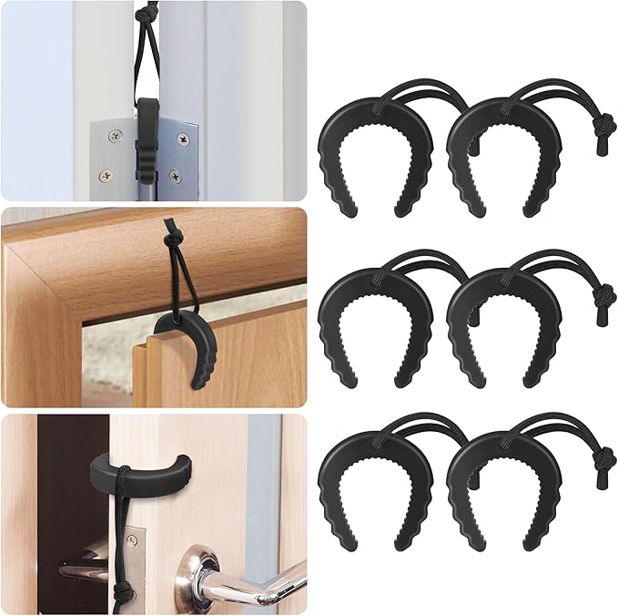 6 Pack First Responder Door Stops, Door Stoppers for Law Enforcement, Police, Emergency Medical Services, Door Stoppers Wedge, Black