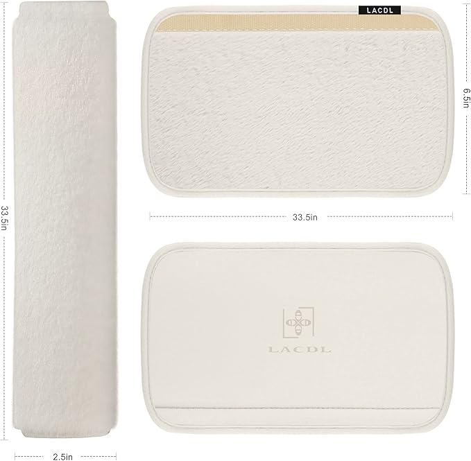 LACDL Extra Long Seatbelt Covers Super Soft Furry for Adults Kids Women & Men, Thick Plush Full Car Seat Belt Cushion, Fluffy Shoulder Pad Protector, Auto Interior Accessories, 1pc, Off White, 33.5in
