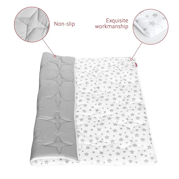 Baby Play Mat 50" X 50" Playpen Mat Fit for TODALE and Dripex Baby Playpen, One-Piece Crawling Mat Non Slip Padded Baby Playmat for Floor 50x50 Inches White Star