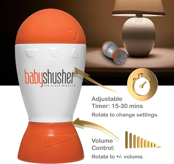 Baby Shusher Portable Sound Machine - White Noise Sound Machine, Baby Soother for Sleeping, Newborn Essentials for Crib, Battery Operated Hush, Travel Friendly - 3 Count