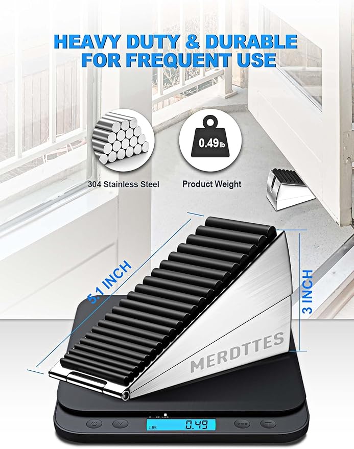 Upgrade 2-Pack Heavy Duty Door Stopper, 3 in Tall Spring Large Door Stops for Bottom of Doors, Decorative Door stoppers Wedge Holder to Keep Open Doorstop Suit Any Heavy Gate