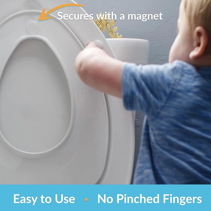 Mayfair NextStep2 Toilet Seat with Built-In Potty Training Seat, Slow-Close, Removable that will Never Loosen, Round, White