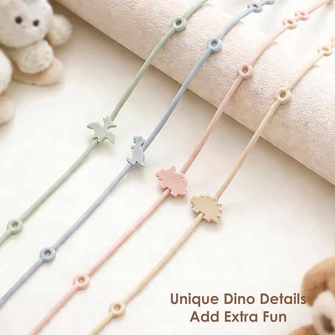 Andy Bear Toy Straps for Baby Toy Safety Straps Silicone High Chair Toy Straps Toddler Bottle Straps for Strollers, High Chair, Cribs, Car Seat, Stroller Accessories Baby Blue