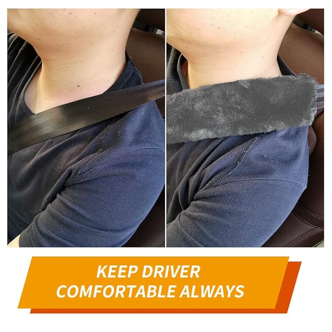 4Pack Seatbelt Covers for Kids,Seat Belt Cushion Cover,Infant Baby Car Seat Neck Shoulder Strap Pads,Soft Newborn Carseat Stroller Straps Covers Accessories(Grey)
