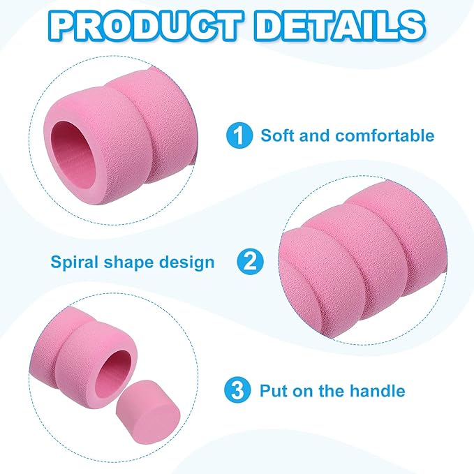 PATIKIL EVA Foam Door Handle Cover, 6 Pcs Anti-Collision Door Knob Spiral Covers Door Handles Protective Safety Cover Guard Sleeve for Bedrooms Bathrooms Offices Furniture, Pink