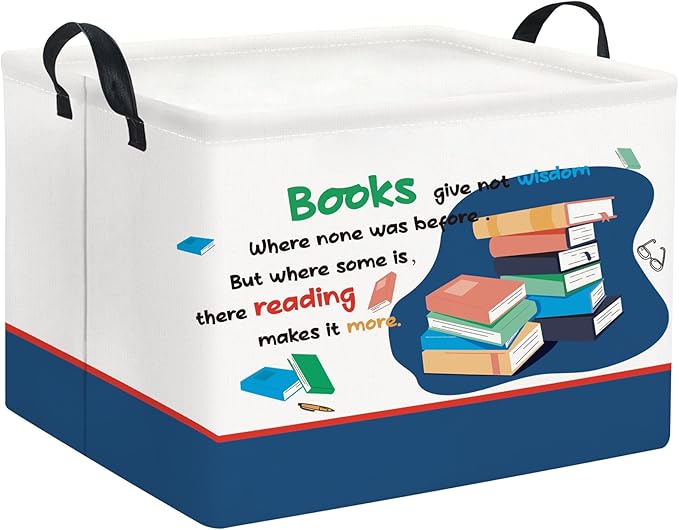 TIBAOLOVER Rectangular Kids Storage Bin Gift Basket Baby Organizer Cute Kids Toy Bin Room Decor(Book)