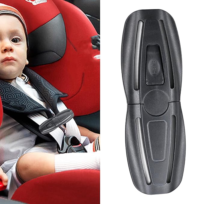 2 Pack Universal Baby Seat Chest Harness Clip Buckle and Child Seat Chest Harness Clip Replacement for Kids Trend Adjustable Guard, Black
