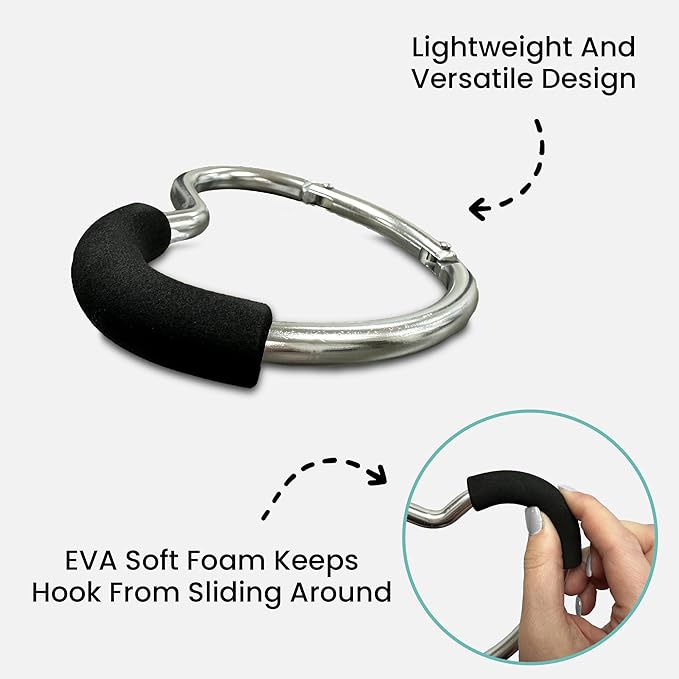 Lulyboo Heart Shaped Carabiner Clip – Heavy Duty Metal Hook for Strollers, Shopping Carts & Gear – Large, Sturdy & Stylish Design